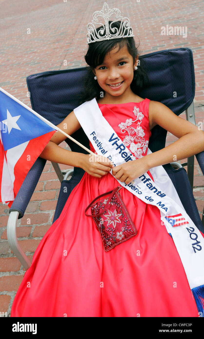 Young girl, Puerto Rico festival, Boston, Massachusetts Stock Photo