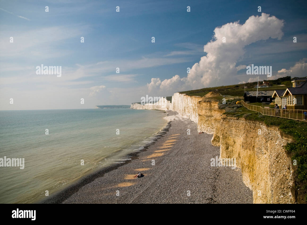 Cliff erosion on the Seven Sisters at Birling Gap, East Sussex, UK Stock Photo