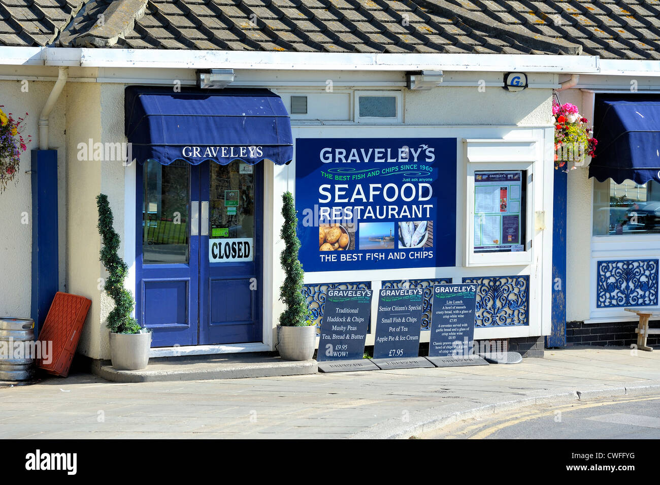 sea food restaurant fish and chip shop whitby england uk Stock Photo
