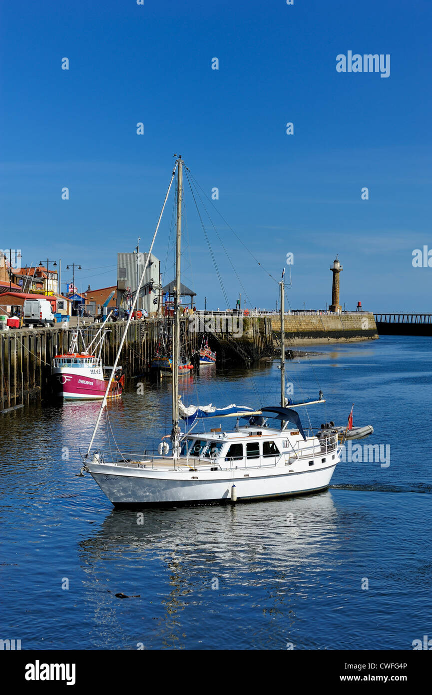 JUELA sailing yacht whitby harbour england uk Stock Photo - Alamy