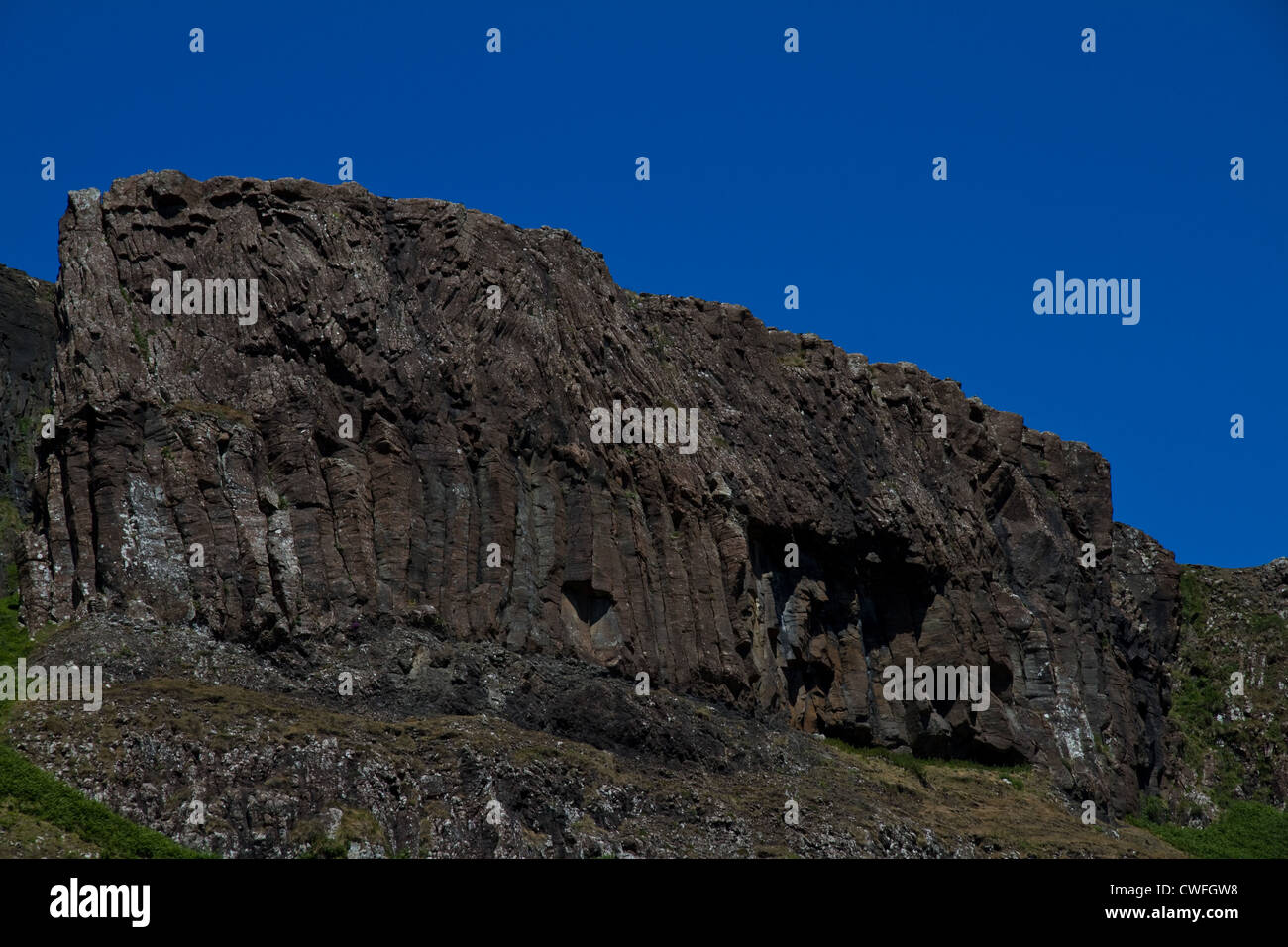 Basalt columns on the Isle of Canna, Small Isles, Scotland Stock Photo