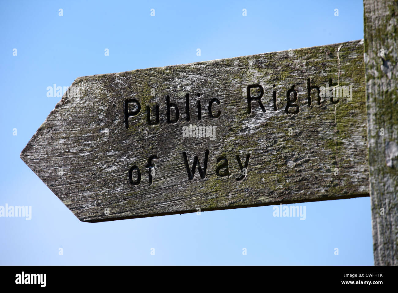 Signpost showing public right of way UK Stock Photo Alamy