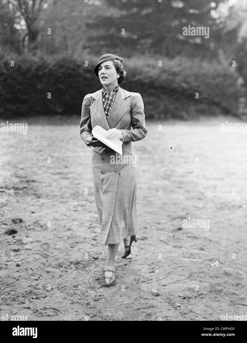 Mrs John V Bouvier III at a horse show, at the Rockwood Hall Country Club, Sleepy Hollow, Westchester County, New York, ca 1934 Stock Photo