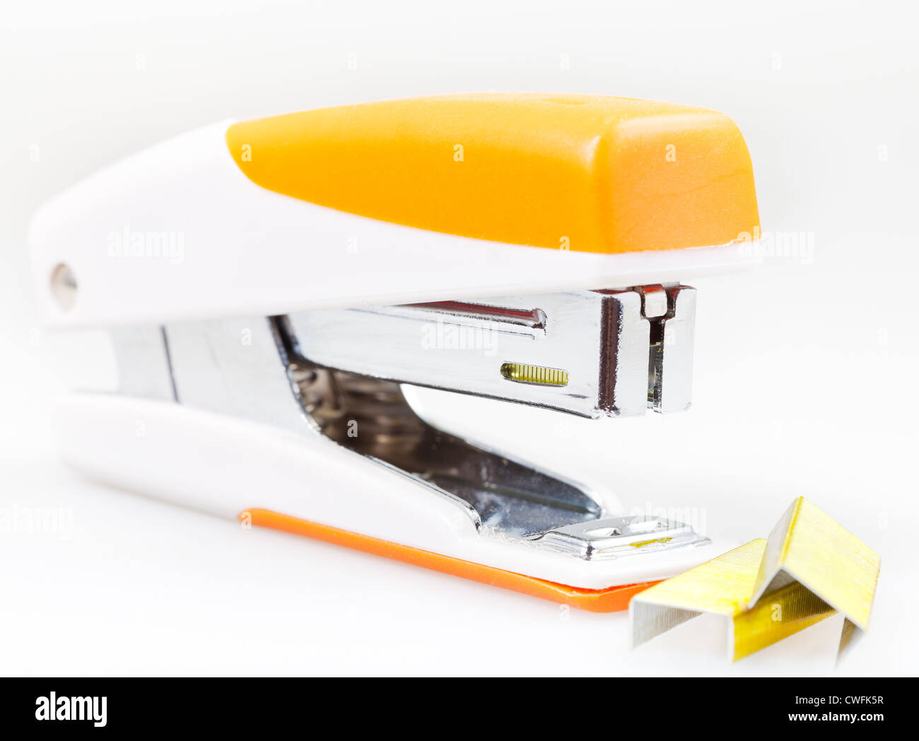 office stapler and staples close up Stock Photo
