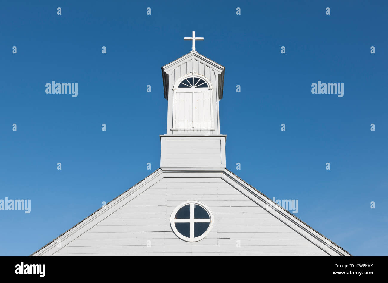 Old fashioned country church on a clear sunny day Stock Photo