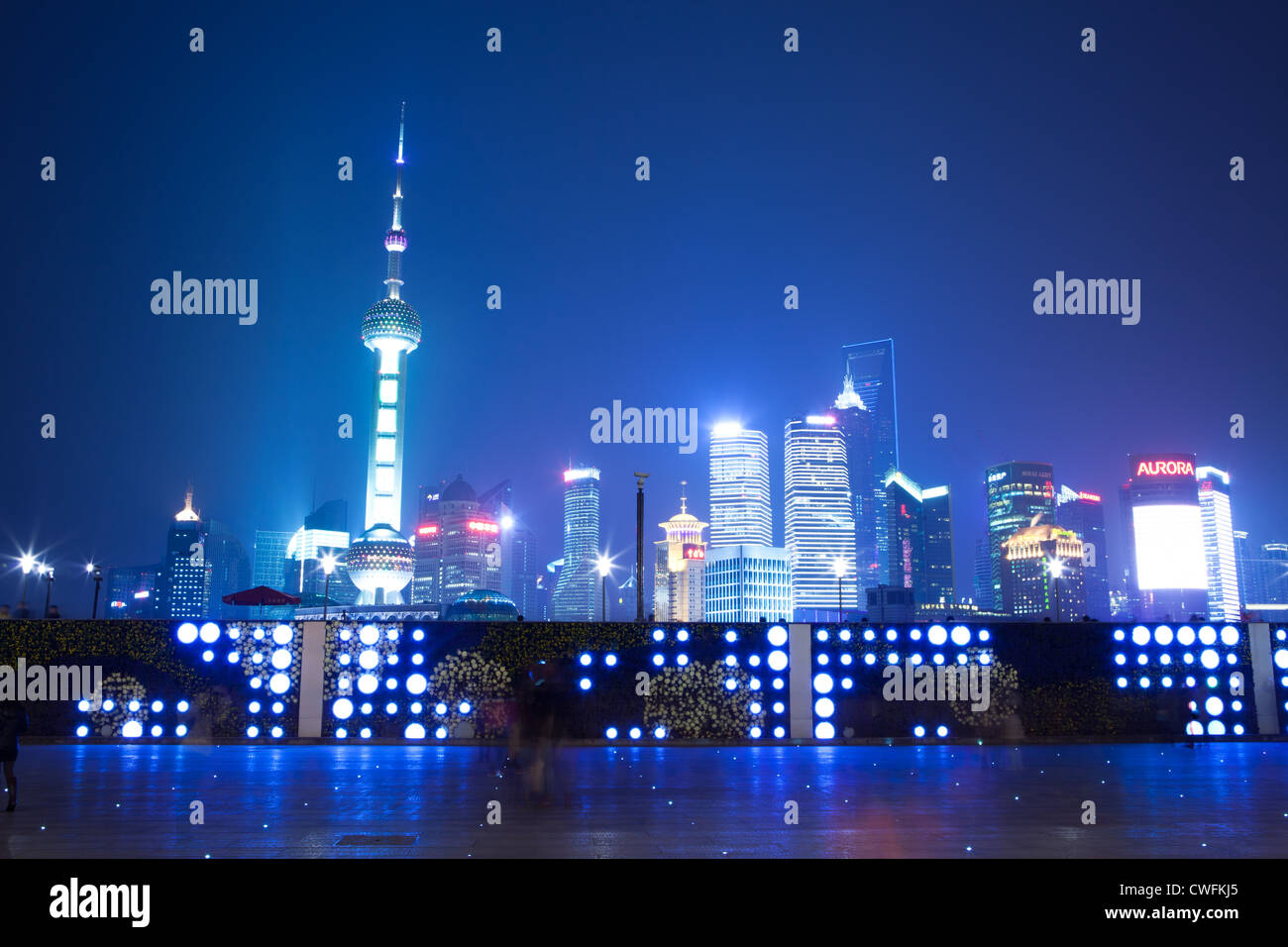 night scene of shanghai Stock Photo