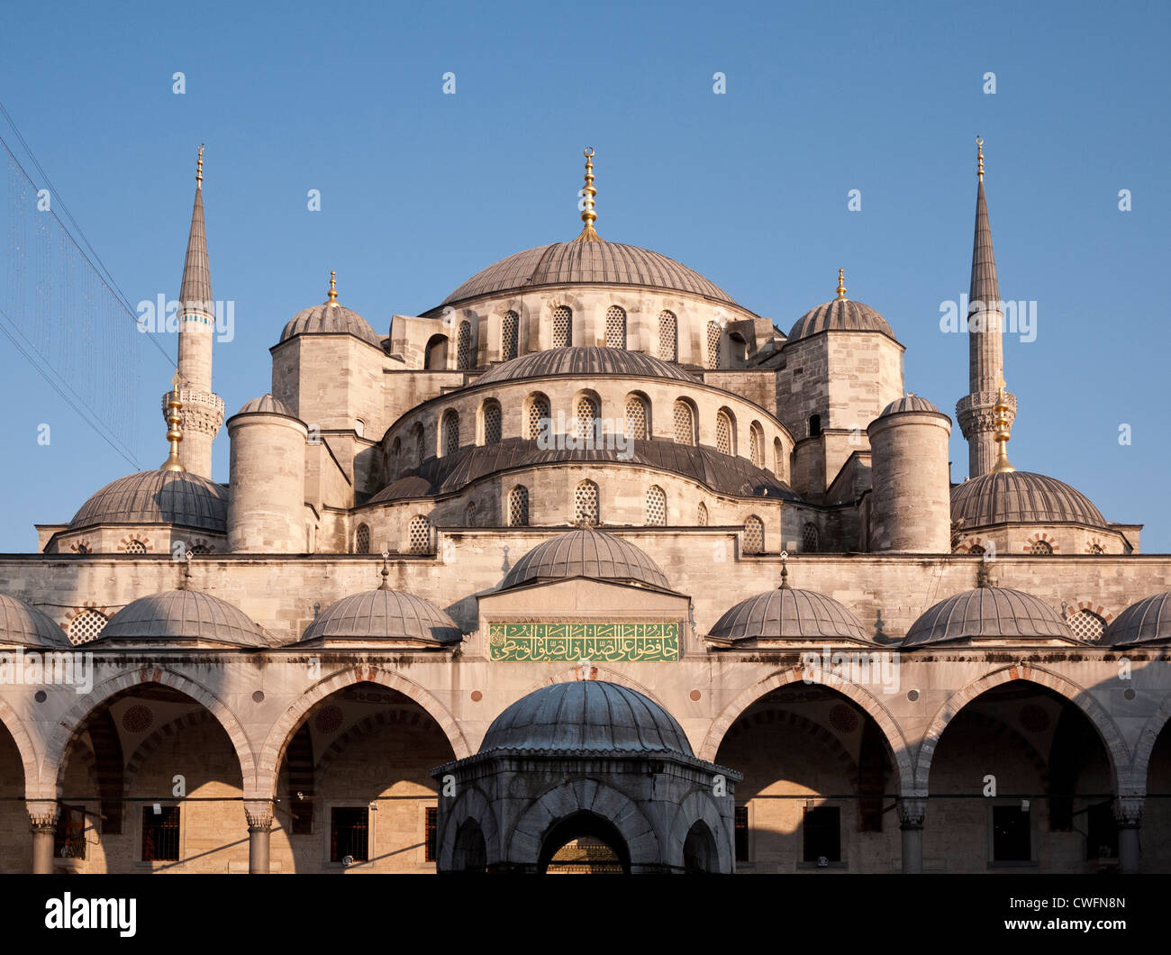 Domes and minarets of the Blue Mosque, Sultanahmet, Istanbul, Turkey Stock Photo