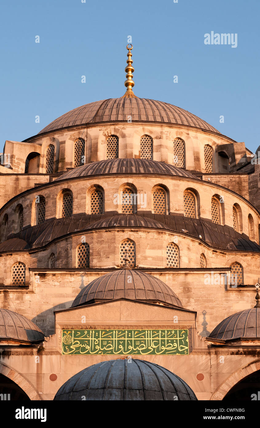 Domes of the Blue Mosque, Sultanahmet, Istanbul, Turkey Stock Photo