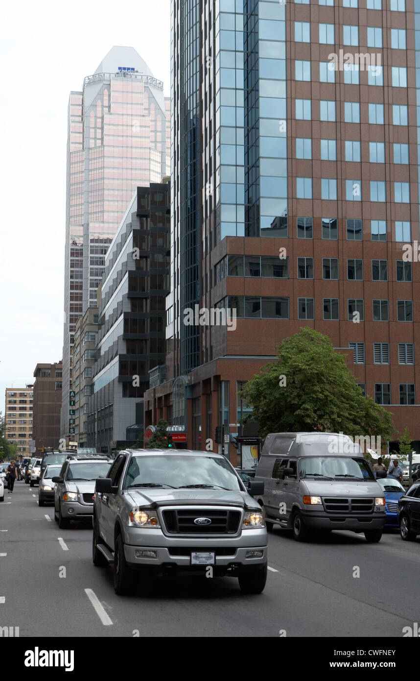 Montreal - Car traffic in the streets of downtown Stock Photo