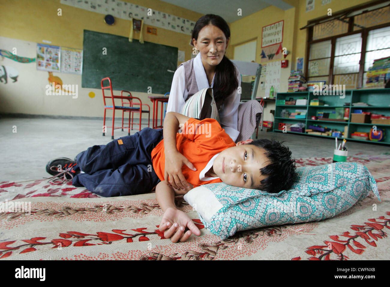 Mentally disabled children in the school Ngoenga Stock Photo: 50133619
