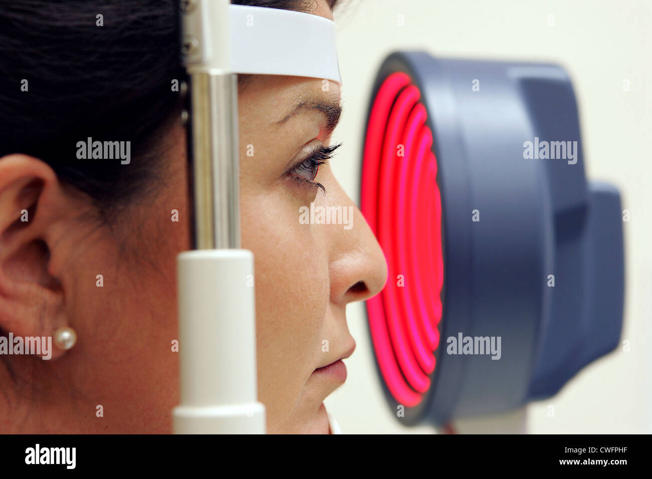 Measurement of the cornea Stock Photo