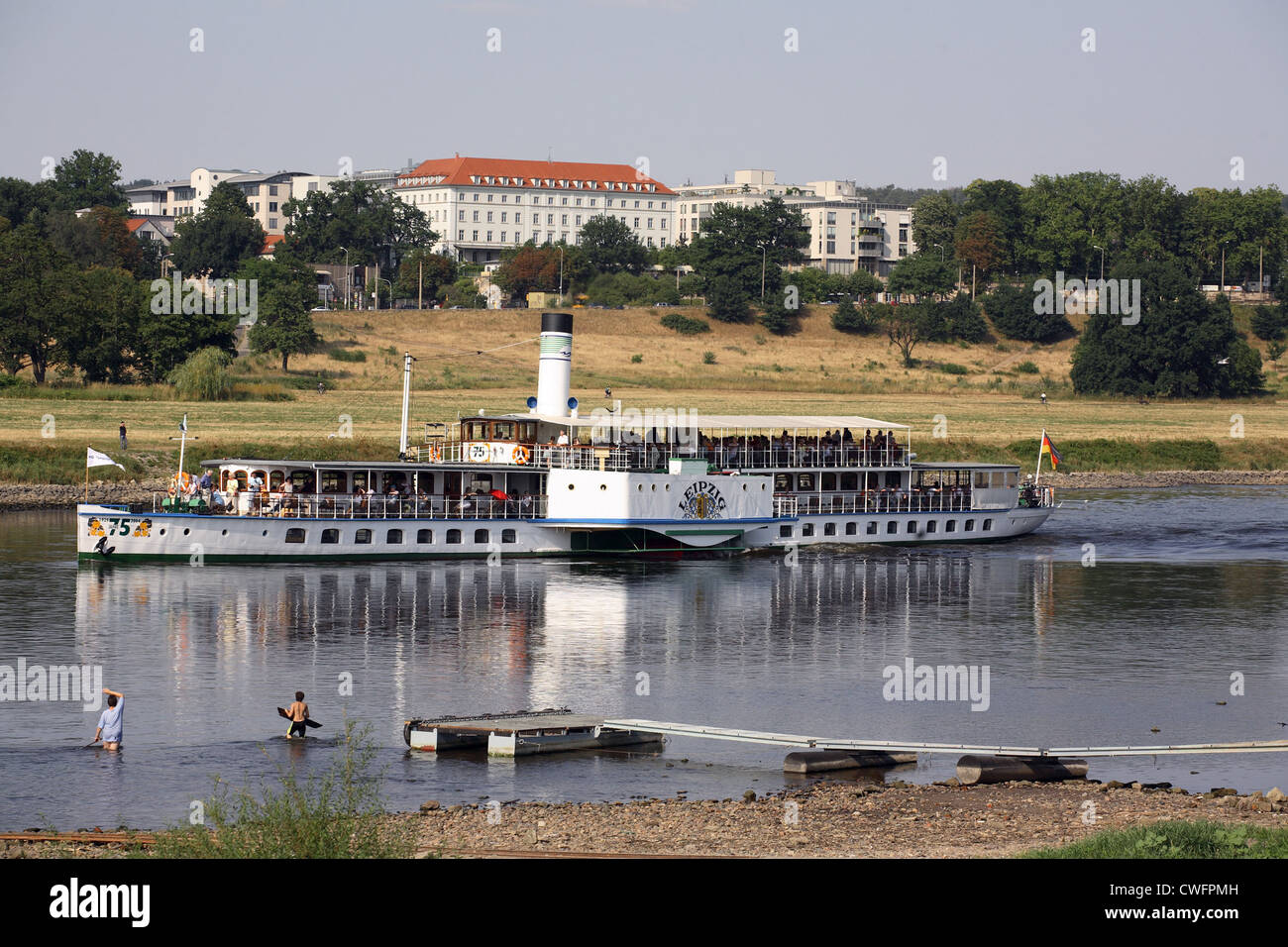 Excursion boat on the river Elbe in Dresden Stock Photo Alamy