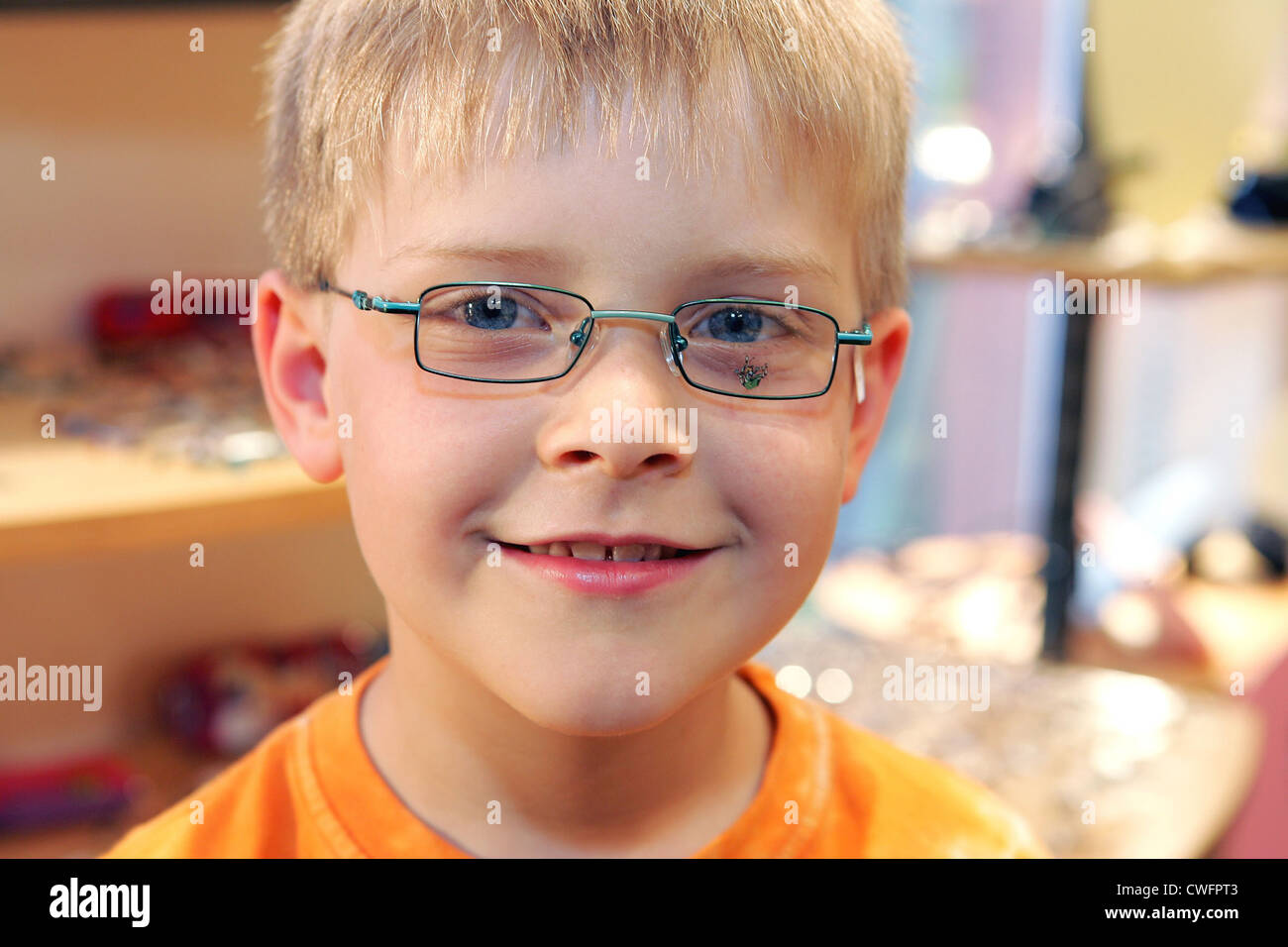 Kid with glasses Stock Photo