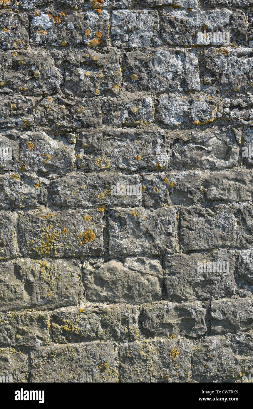 Denial of access, computer security / firewall concept.  Stone building wall / detail of weathered stonework - western Wiltshire Stock Photo
