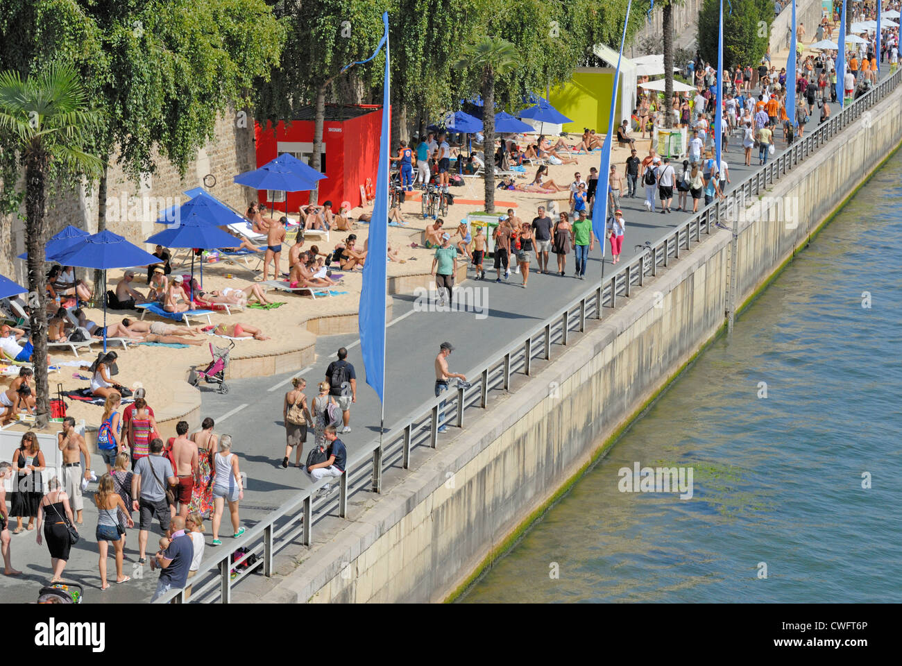 Paris, France. Paris Plage / Paris Beach. beaches set up each summer by