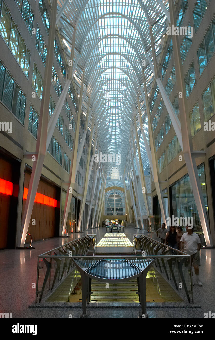 Toronto - Interior view of the gallery in the BCE Place by Santiago Calatrava Stock Photo