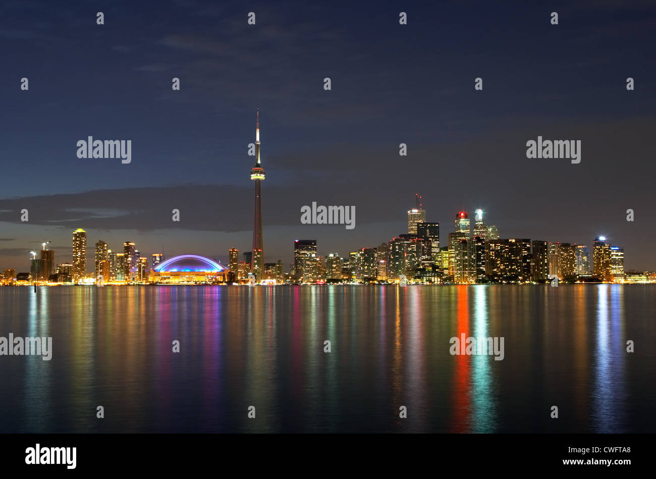 Toronto - View of the skyline lit naechliche Stock Photo