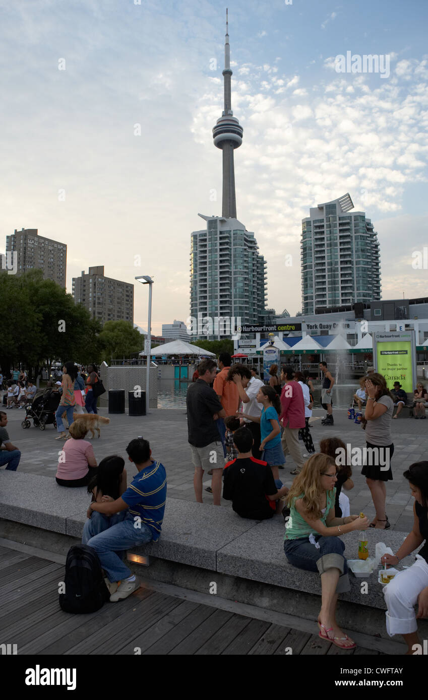 Toronto - Harbourfront Centre people enjoy on a summer evening Stock Photo