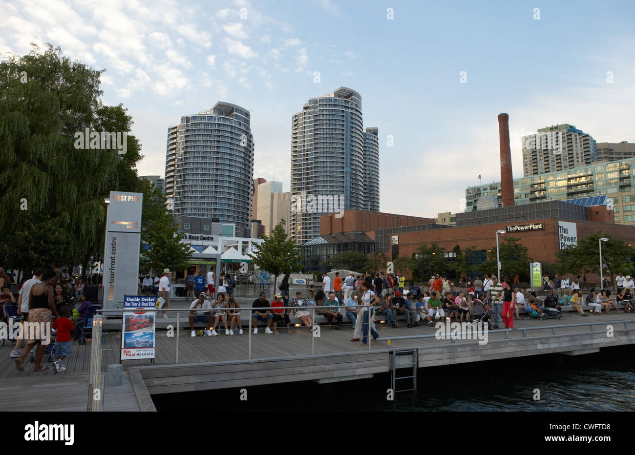 Toronto - The backdrop of Harbourfront Centre on a summer evening Stock Photo