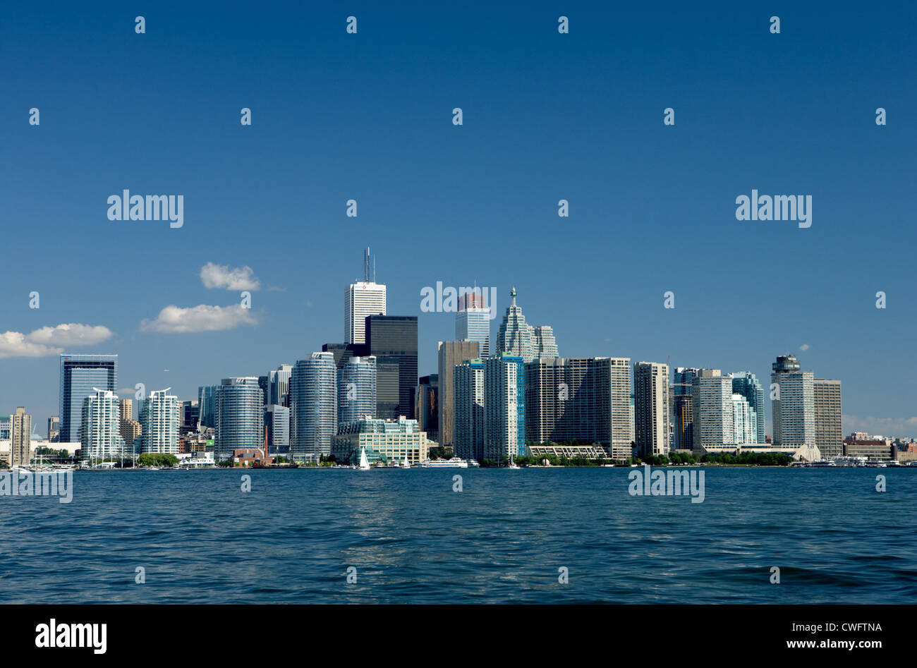 Toronto - view over Lake Ontario to the skyline of the financial district Stock Photo
