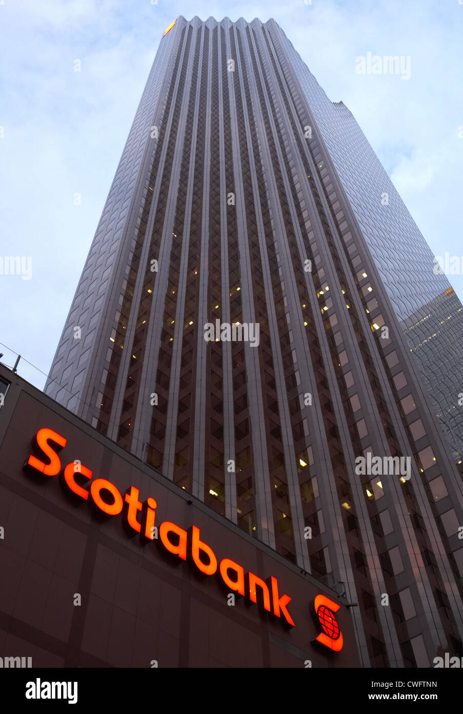 Toronto - Bank Tower of Scotiabank with company logo Stock Photo