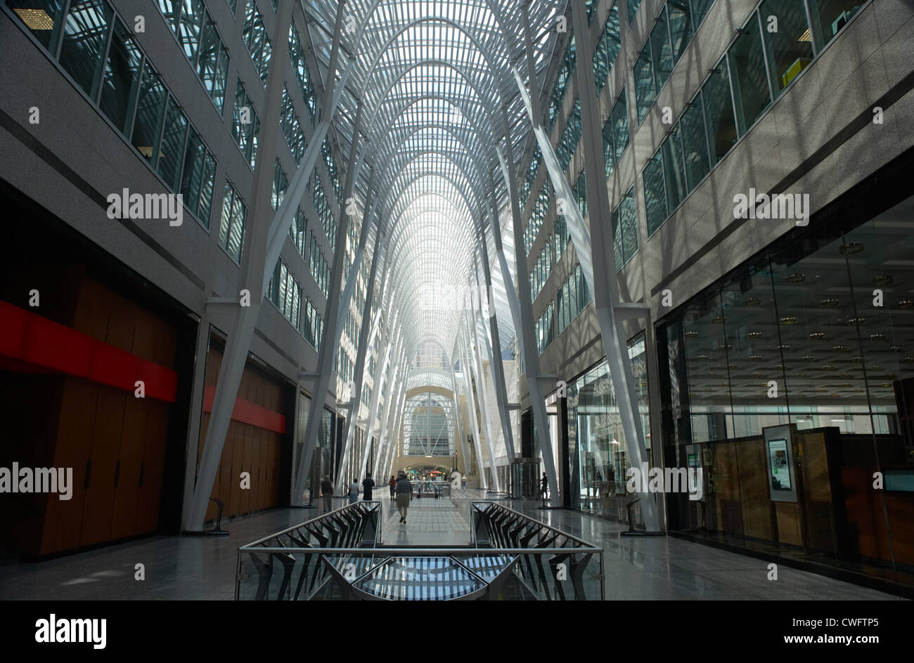 Toronto - Interior view of the gallery in the BCE Place by Santiago Calatrava Stock Photo