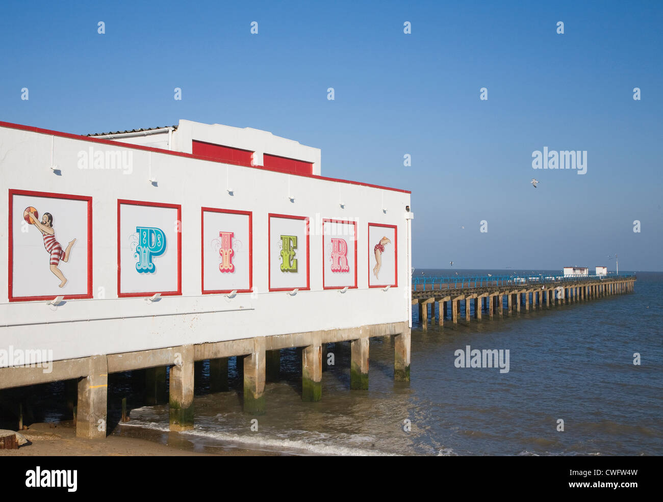 Seaside pier amusements Felixstowe, Suffolk, England Stock Photo