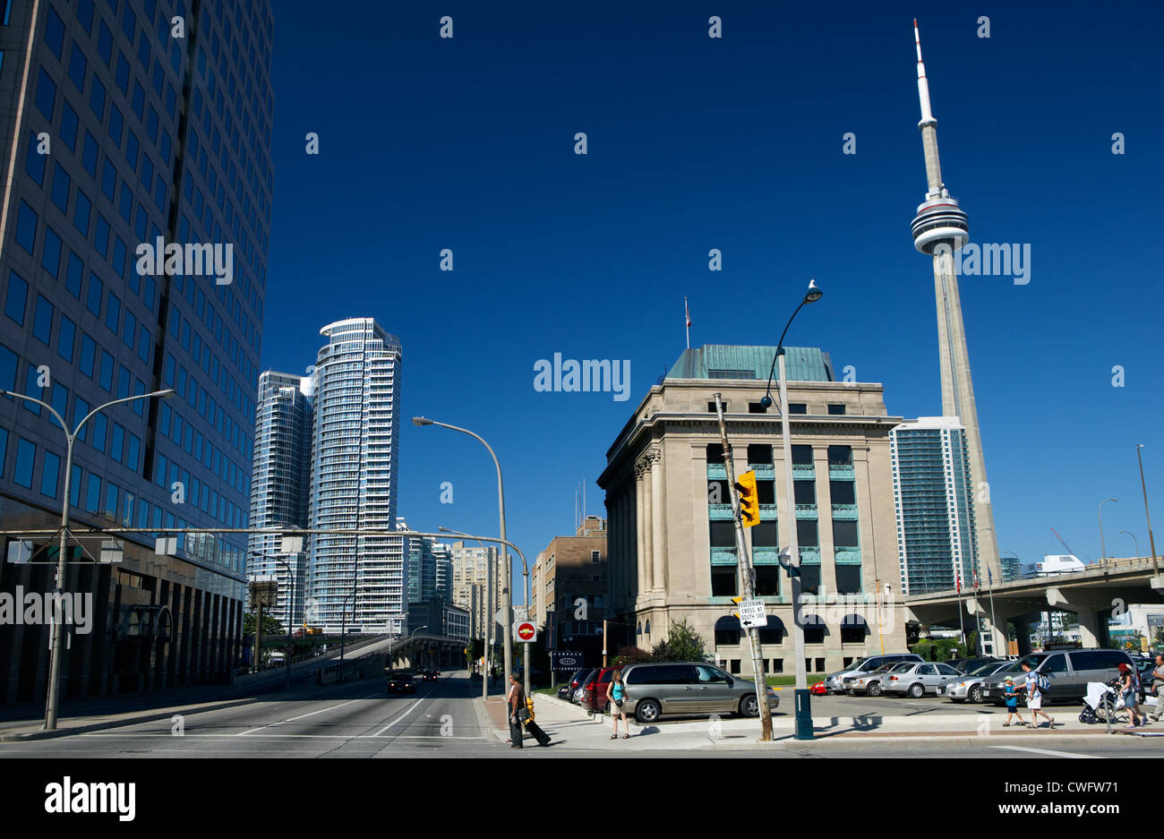 Toronto - City View with the CN Tower, near the port Stock Photo