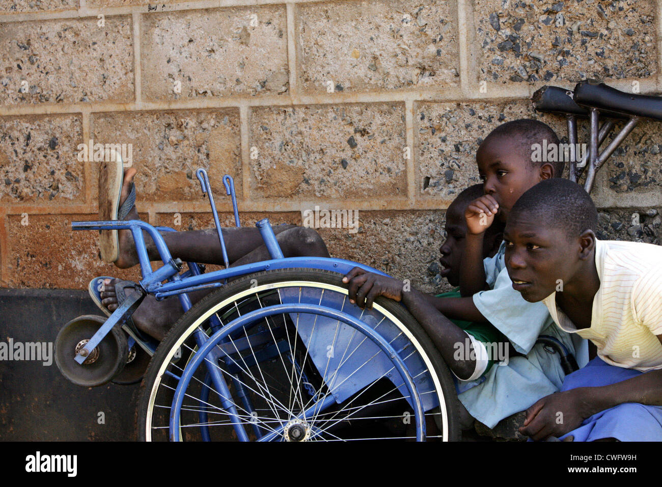 Kenya, handicapped.All live in the mission Nyabondo Stock Photo
