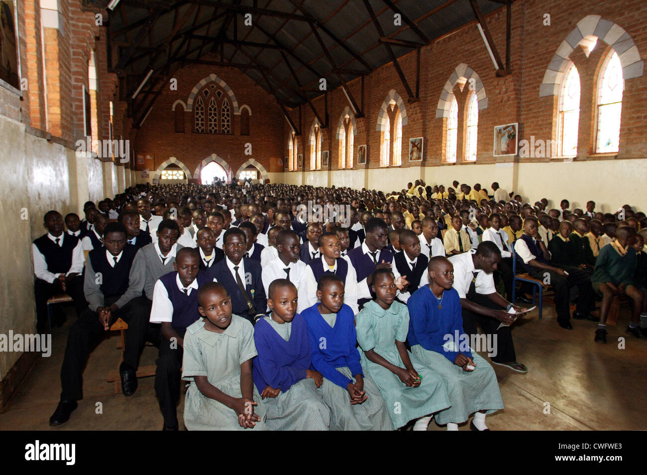 Kenya, Catholic worship in a church of mission Nyabondo Stock Photo