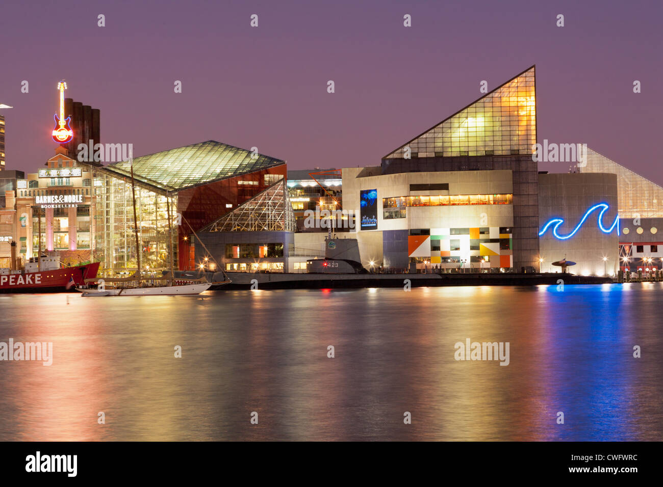 Inner Harbor, Baltimore, Maryland includes National Aquarium Stock