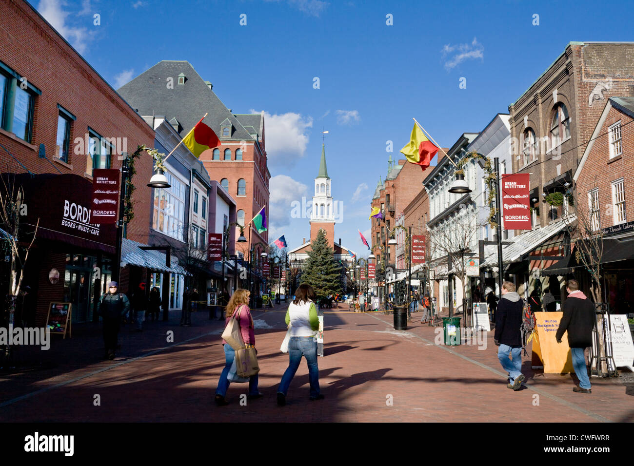 Church Street pedestrian mall, business district, Burlington, Vermont