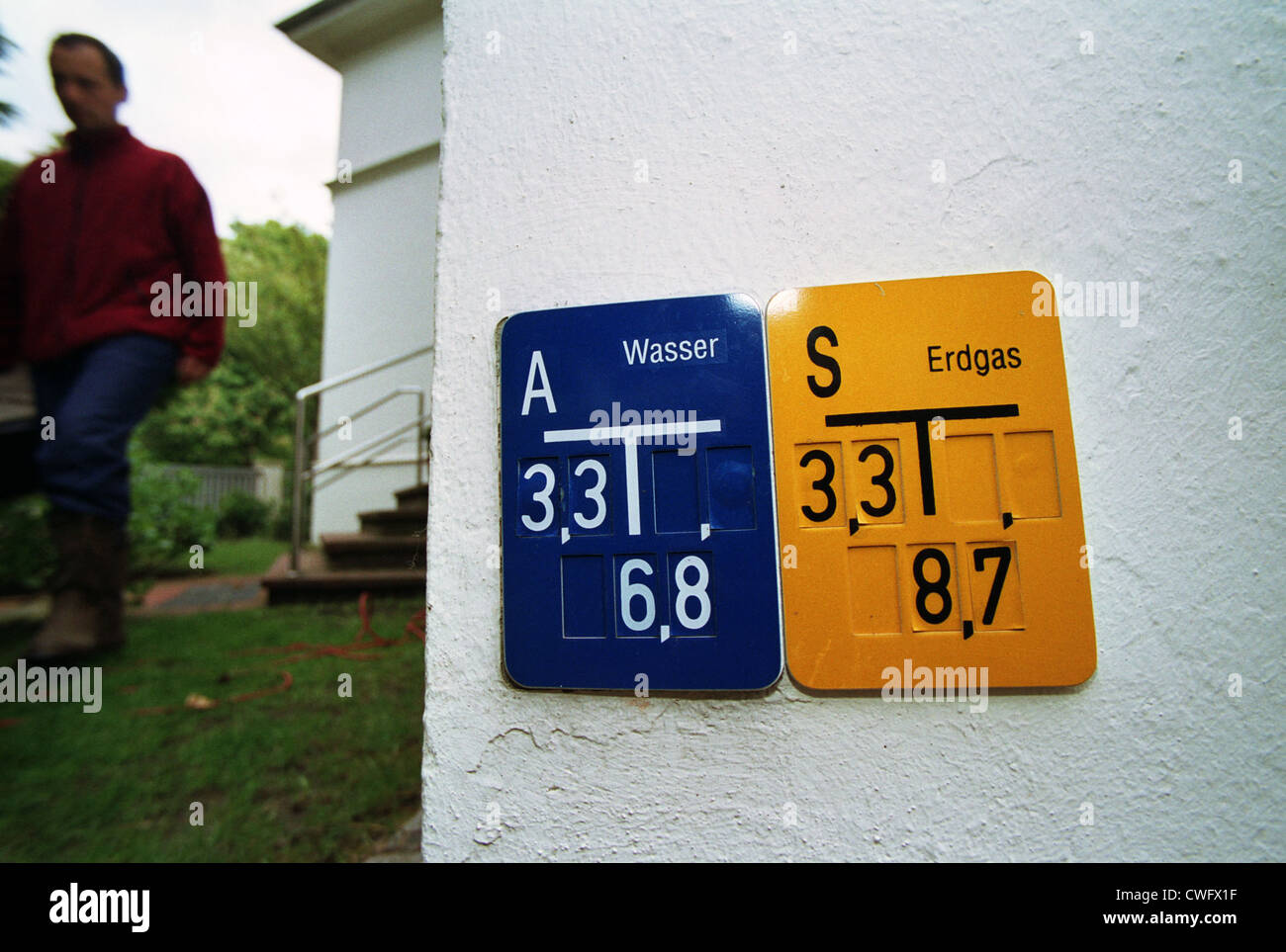 Markings of Stadtwerke on a house wall Stock Photo