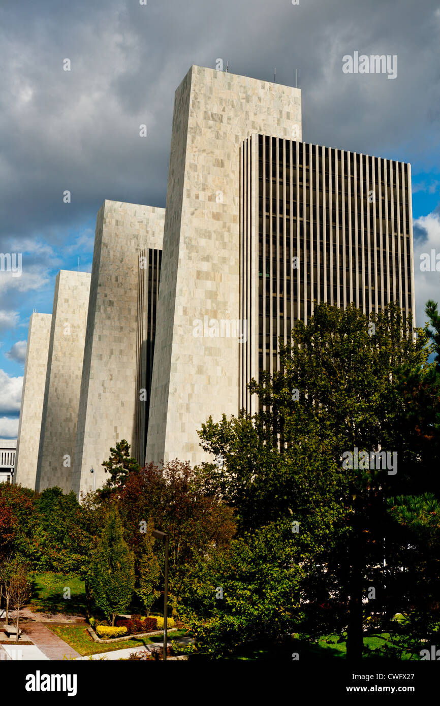 The four agency buildings of Empire State Plaza in Albany, New York ...