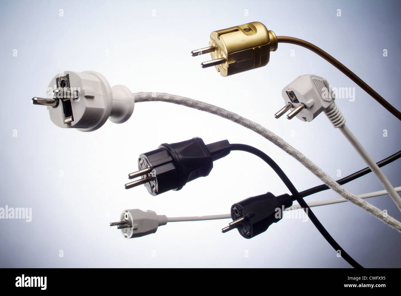 Hamburg, power plug versions Stock Photo Alamy