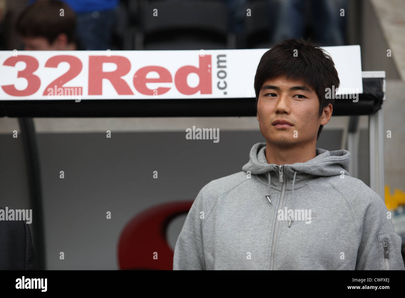 Ki Sung-Yueng is unveiled as new signing for Swansea City at the Liberty Stadium, August 2012. Stock Photo