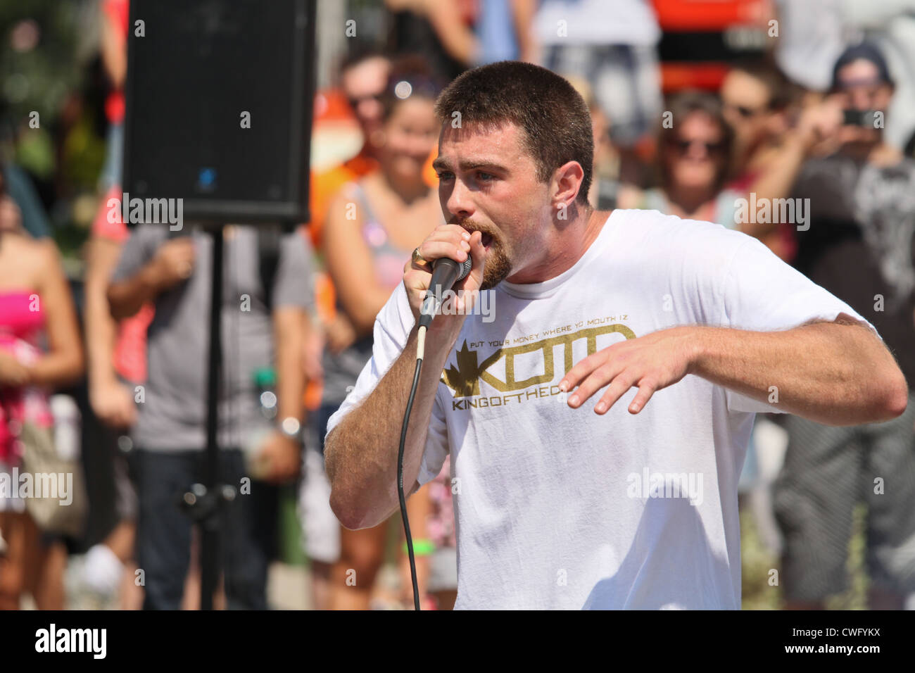 rap artist performer performing street outdoor Stock Photo - Alamy