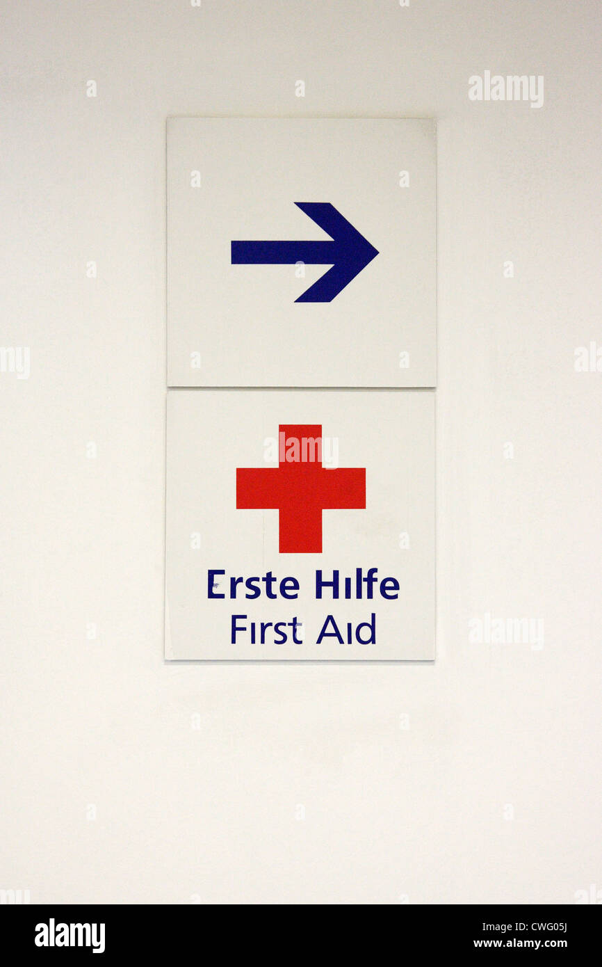 Berlin, a first aid sign Stock Photo