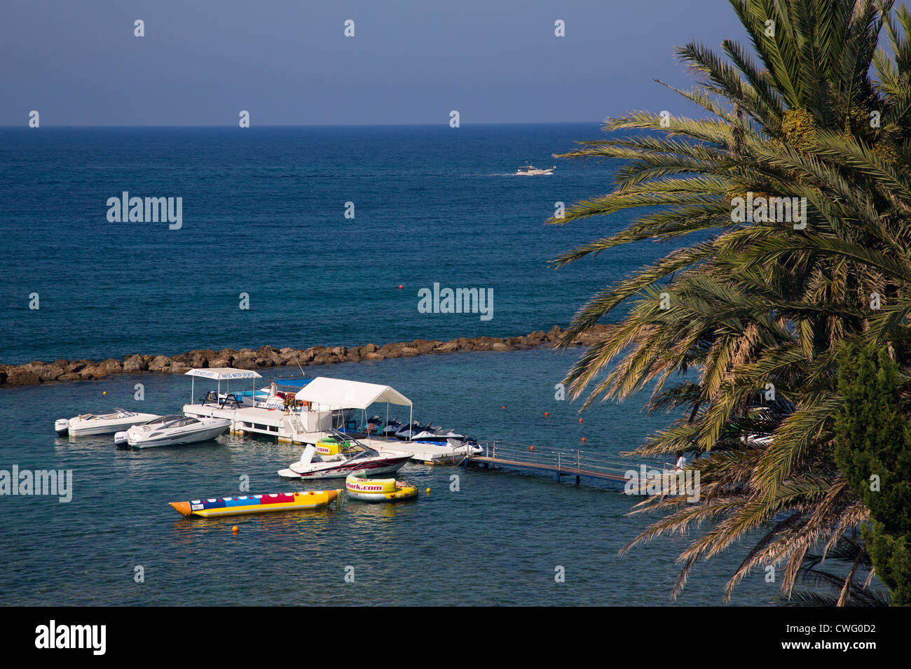 The water sports pier attached to the Almyra Hotel in Paphos, Cyprus