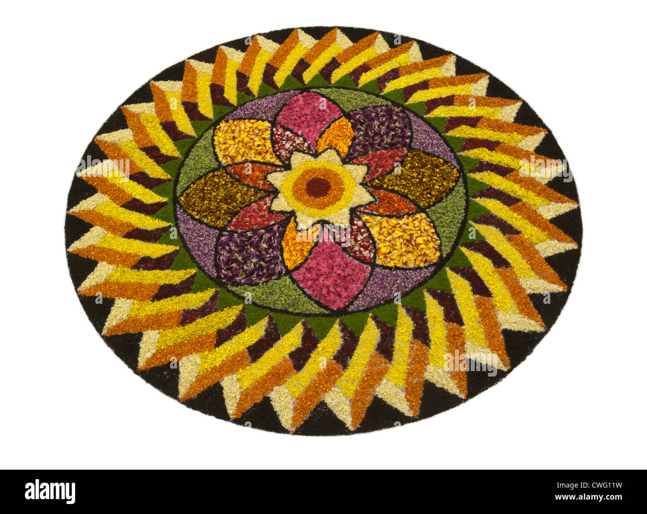 Floral decorations - pookalam, during Onam festival in kerala Stock Photo