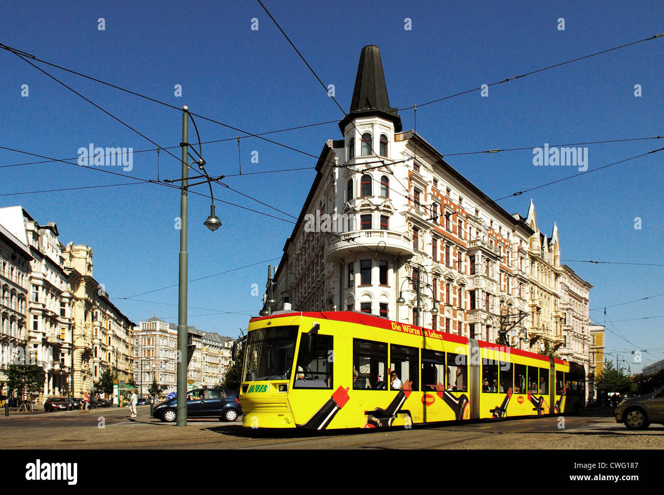 Magdeburg, transport on Hasselbachplatz Stock Photo