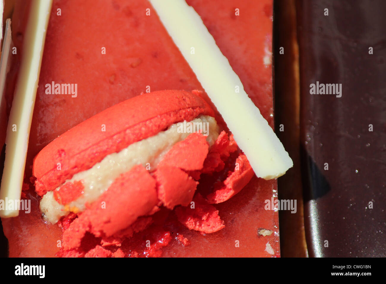 Close Up Of A Framboisine Cake From A French Patisserie Stock Photo Alamy