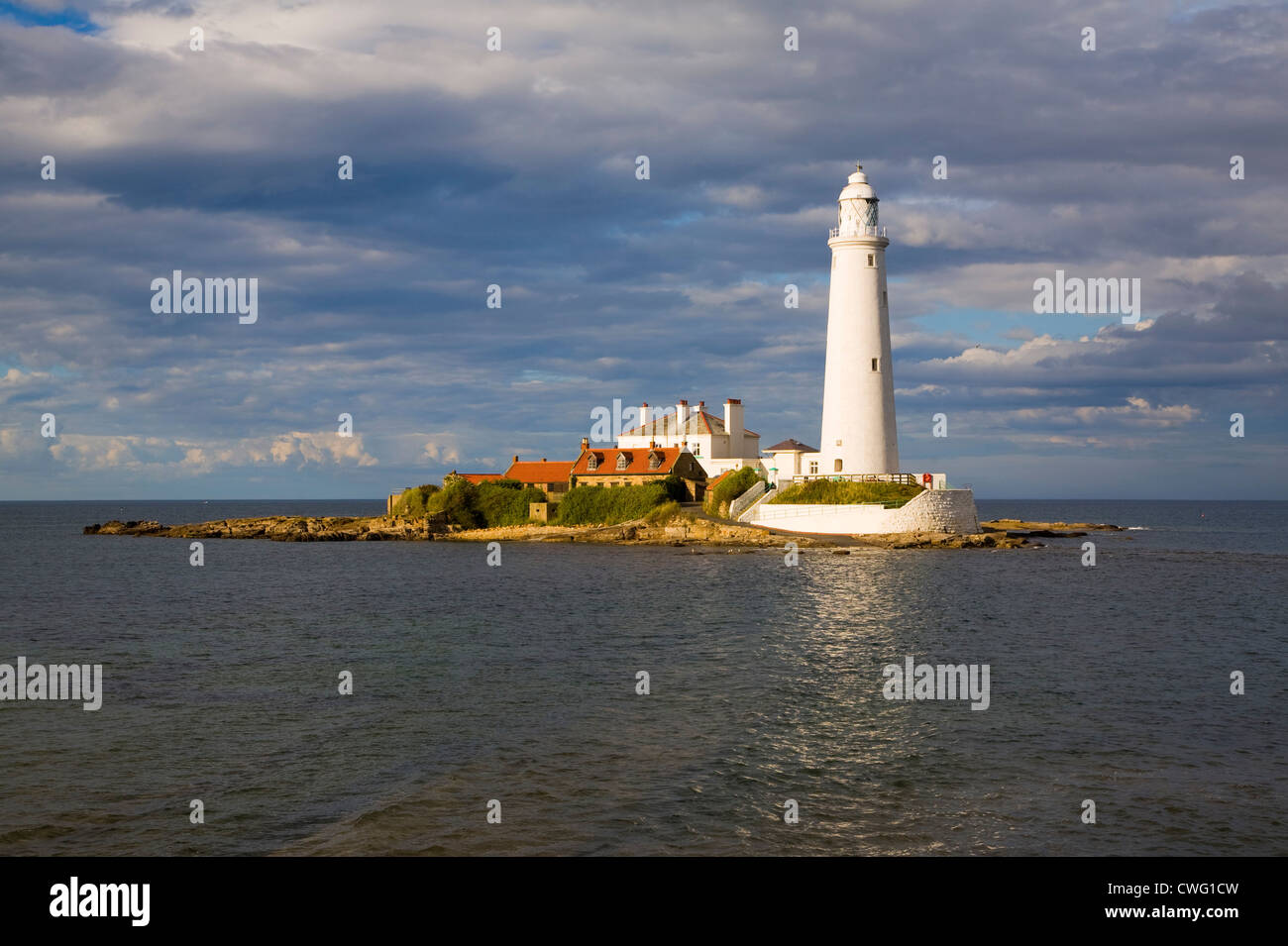 St Mary's lighthouse, Whitley Bay, Northumberland, England Stock Photo