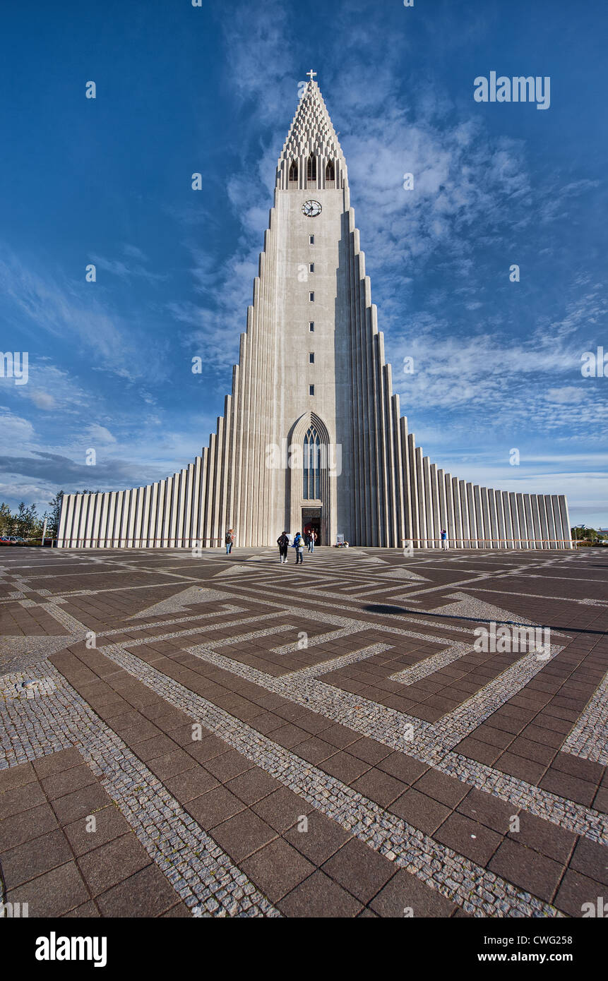 The Hallgrímskirkja church in Reykjavík, Iceland's largest church Stock Photo