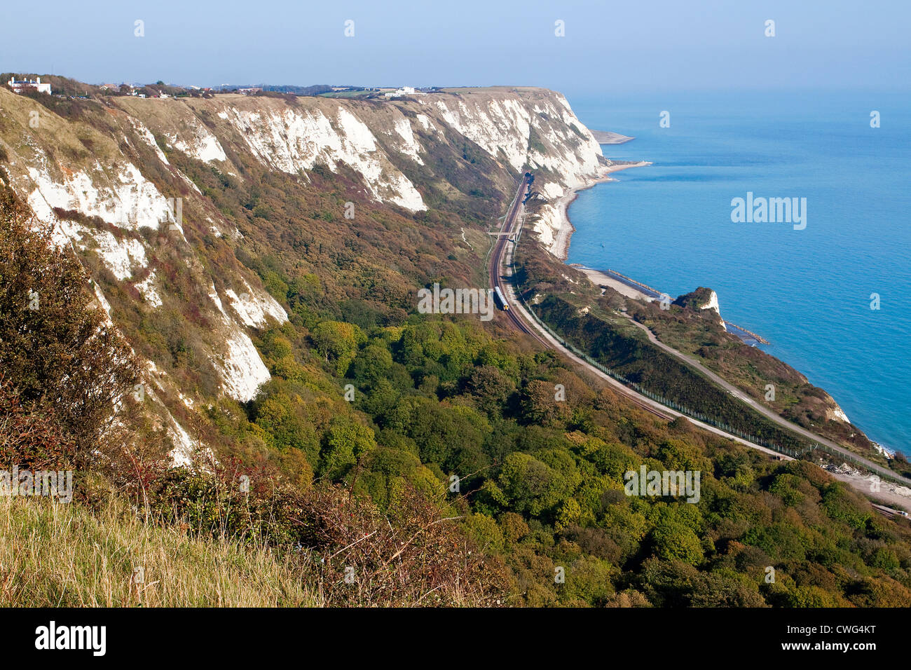 Coastal Scene The Warren Folkestone Kent UK Stock Photo Alamy