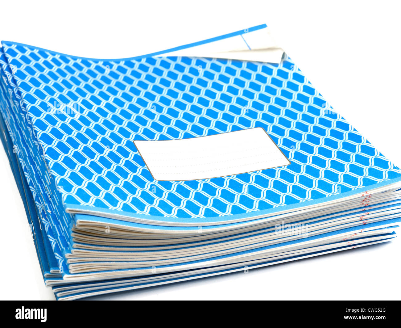 blue notebooks isolated on white Stock Photo