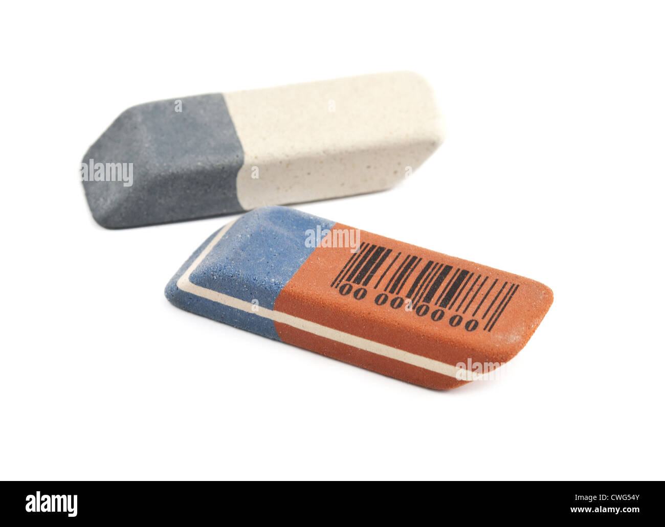 erasers is isolated on a white background Stock Photo