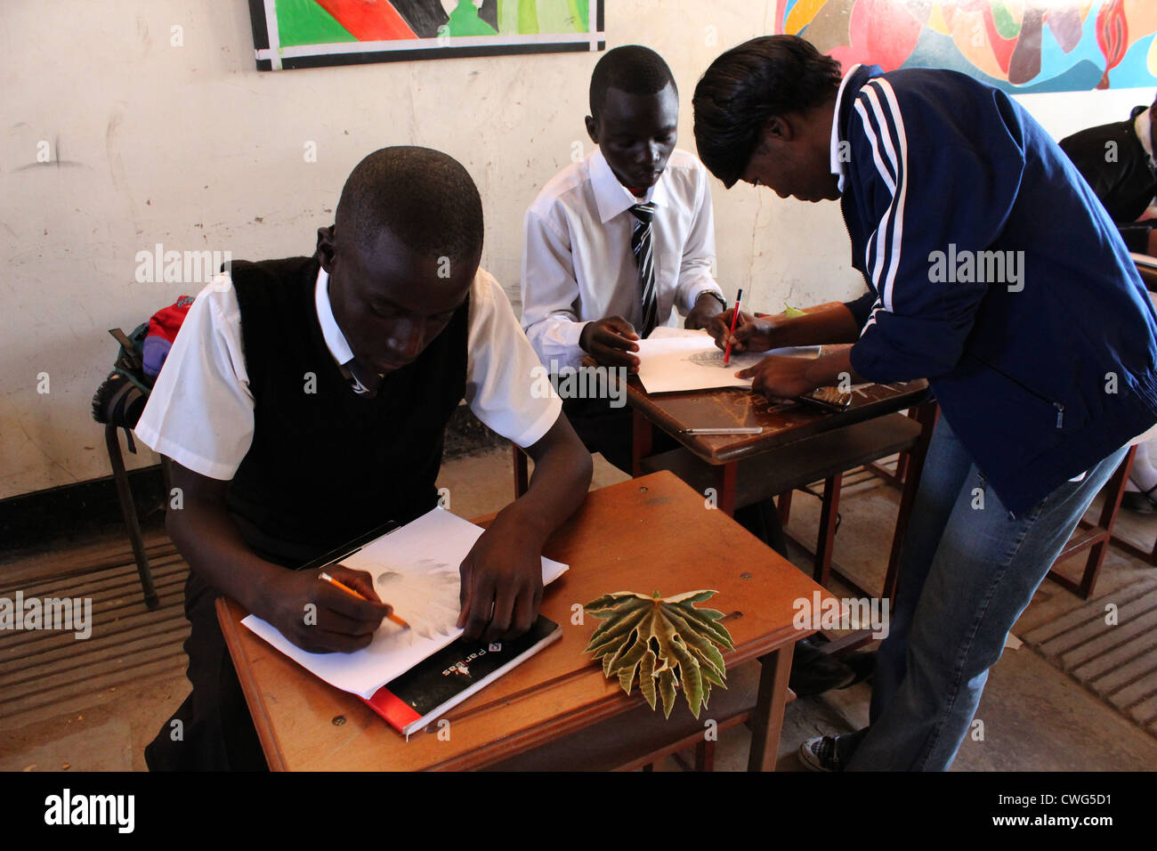 Art lesson, Ndola, Zambia Stock Photo Alamy
