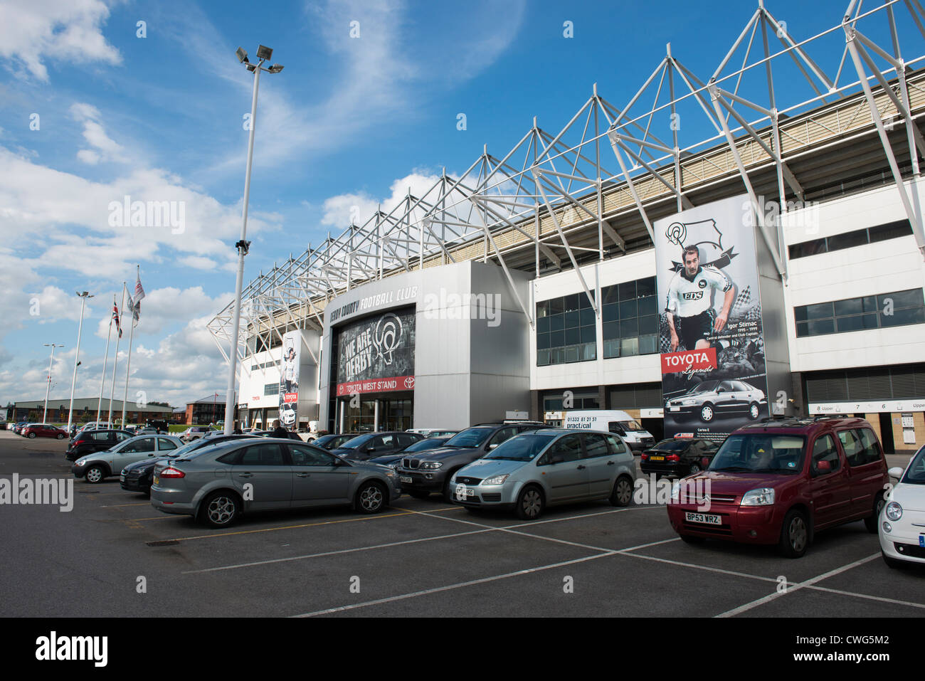 Pride Park Stadium Toyota West Stand home of Derby County Football Club Stock Photo