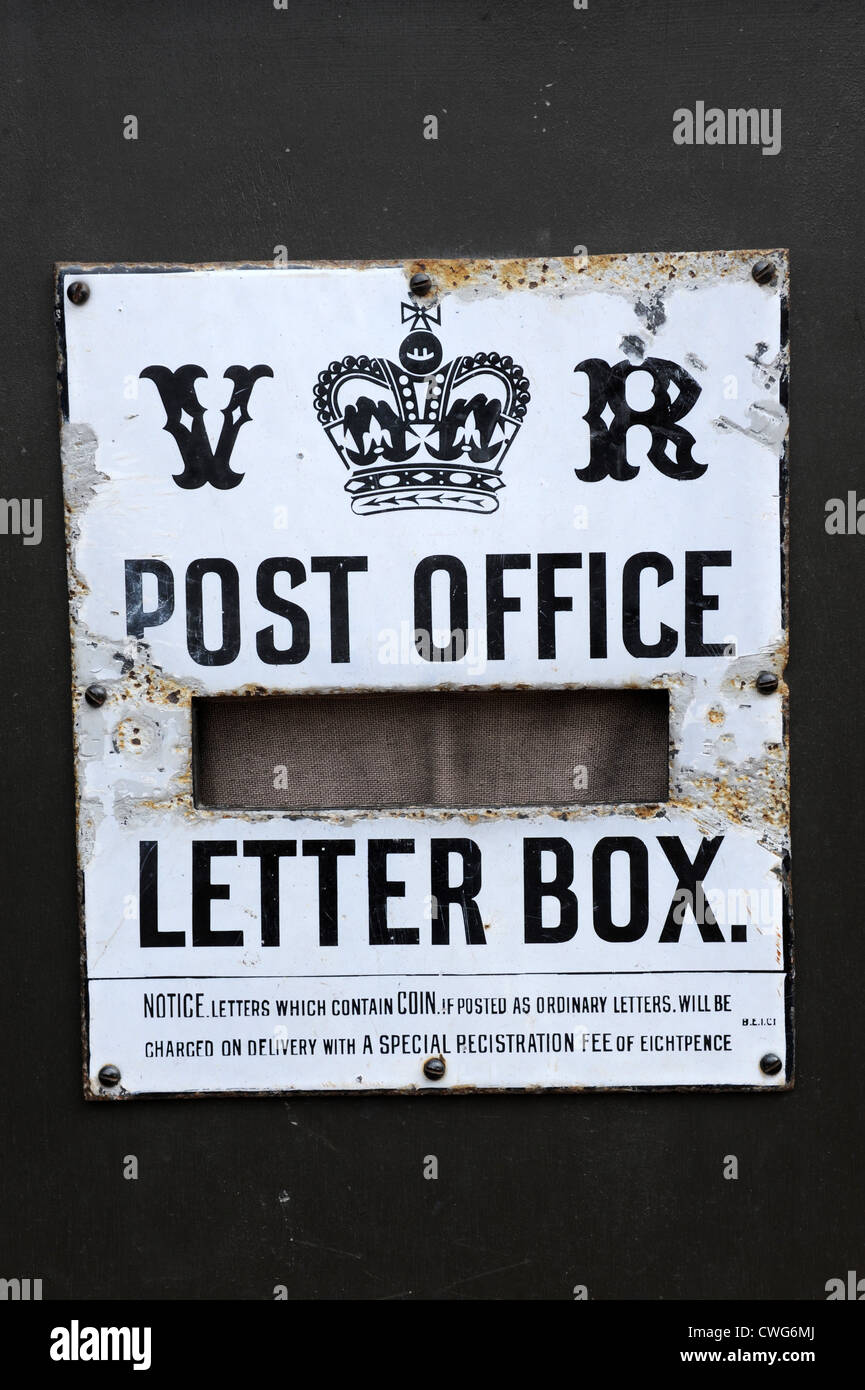 Old victorian Post Office Letterbox at Blists Hill Museum. Stock Photo